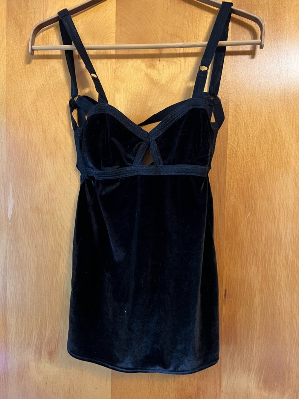 Solstice Black Velvet Strappy Camisole Top